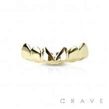 GOLD PLATED 6 TEETH MOUTH TOP HIP HOP BLING GRILLZ